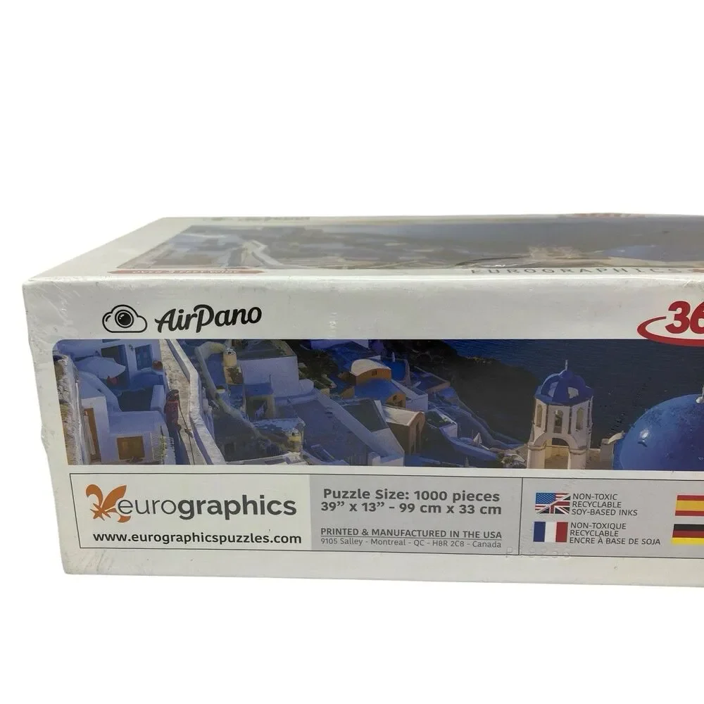 Eurographics Santorini Greece Panorama Puzzle 1000‎ Pc Travel Coastal Decor 360